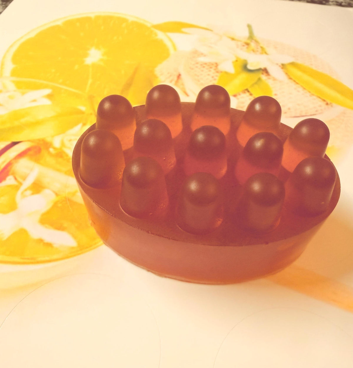 Handmade Turmeric Glycerin Massage Soap Bar scented Orange Blossom and Honey 4 oz