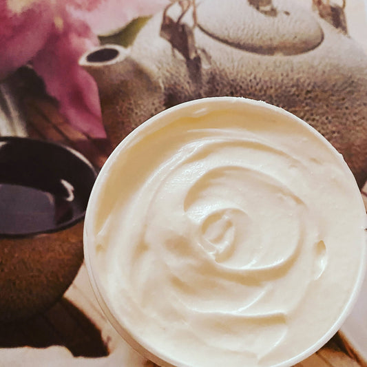 White Tea and Ginger Whipped Shea Body Butter Skin Souffle Dry Skin Moisturizer Chemical Free Self Care (Freshly Whipped) FREE Ship 16 oz