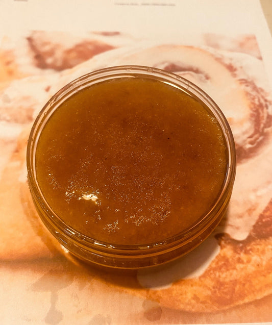 Whipped Cinnamon Buns Brown Sugar and Shea Scrub Chemical Free Gentle Polish Exfoliate Skin Softening Self Care Spa Quality 8 oz