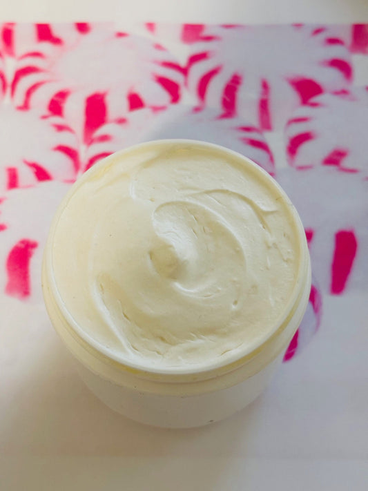 PEPPERMINT CANDY Triple Whipped Shea Butter Organic Vegan Natural Heal Dry Skin Self Care Moisturize Cream Body Self (Freshly Whipped)16 o z