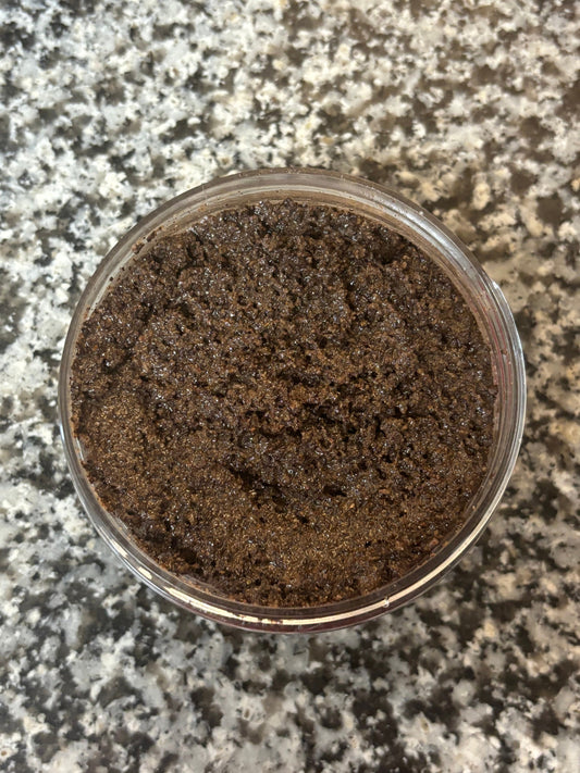 Whipped Coffee Sugar and Shea Scrub Chemical Free Exfoliate Skin Polish Soften Moisturize Tone Spa Bath Relax Sooth Refresh 8 oz