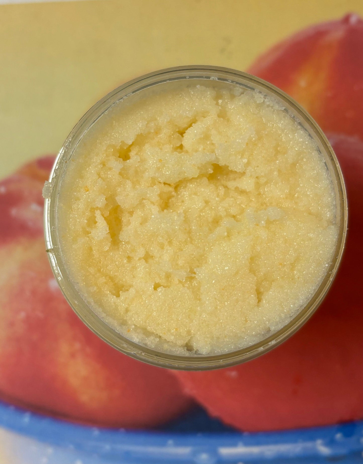Whipped Fresh Peach Sugar and Shea Scrub Chemical Free Exfoliate Skin Polish Soften Moisturize Bath Relax Sooth Refresh 8 oz