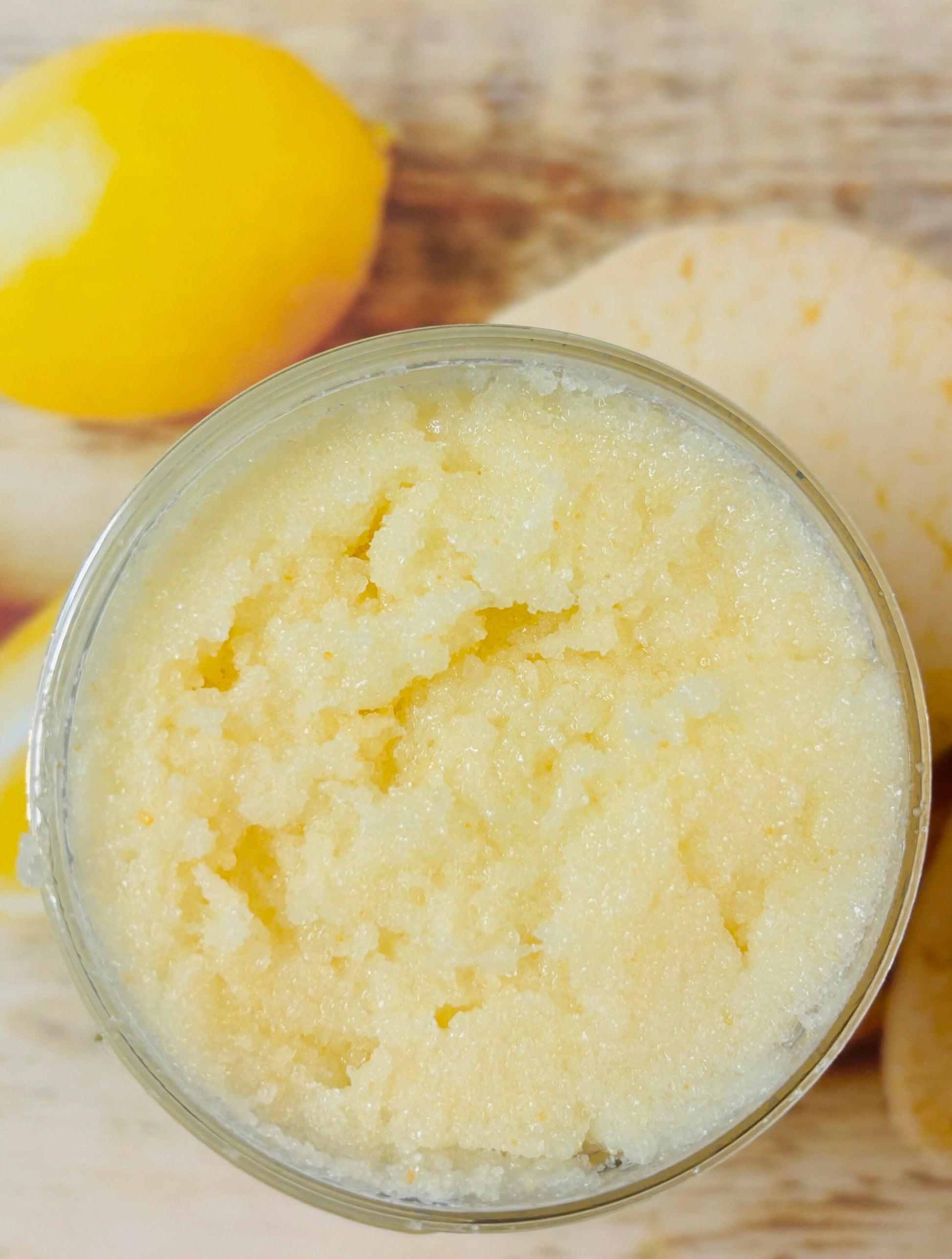 Whipped Lemon Sugar Cookie Sugar and Shea Scrub Chemical Free Exfoliate Skin Polish Soften Moisturize Bath Relax Sooth Refresh 8 oz