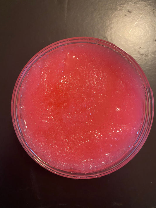 Pink Sugar Scrub Organic Natural Exfoliate Dry Skin Chemical Free Skin Softening Moisturizing Oils FREE SHIPPING 8 oz