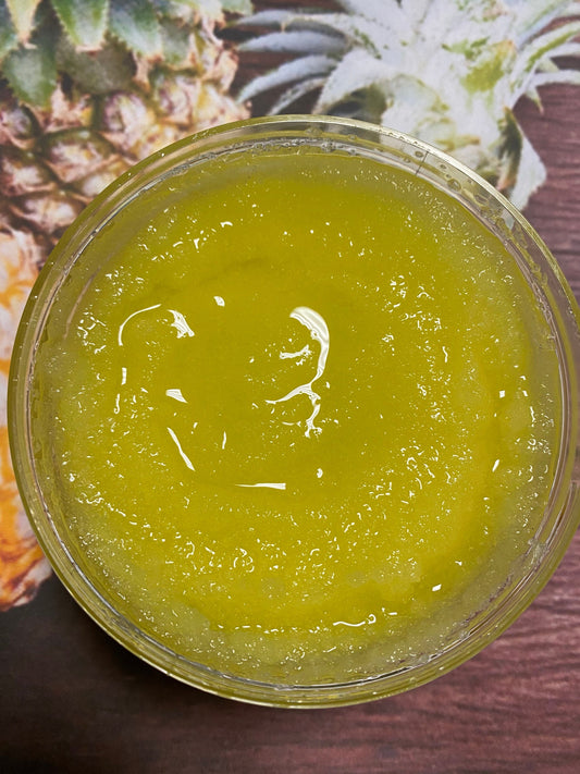 Fresh Pineapple Sugar Scrub Natural Chemical Free Exfoliating Skin Polish Softening Moisturize Tone Spa Bath Relax Sooth Refresh 8 oz