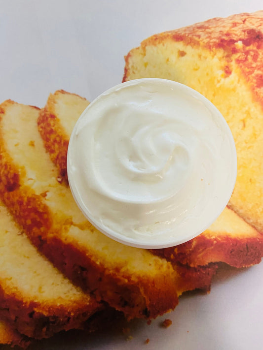 VANILLA POUND CAKE - Triple Whipped Shea Butter Organic Natural Fragrance Heal Dry Skin Mousturize Hands Feet Vegan Chemical Free 4 oz